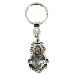 Portachiavi Acquasantiera Madonna Di Lourdes 2,8x8,5 Cm