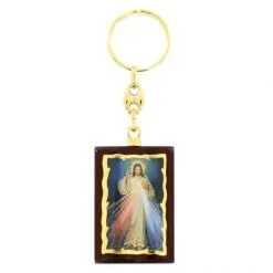 Portachiavi In Legno Gesù Misericordioso 3,5x10 Cm