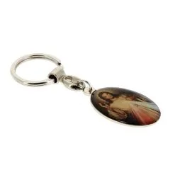 Portachiavi Gesù Misericordioso Ovale 2,5x9 Cm -Sconto Rosari Fai da Te in Italia 1410051 portachiavi gesu misericrdioso ovale 25x9 cmc 550x550 1
