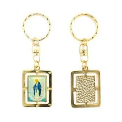 Portachiavi Miracolosa Dorato 3x8 Cm -Sconto Rosari Fai da Te in Italia 1410093 c portachiavi miracolosa in metallo misura cm 3x8 550x550w