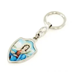 Portachiavi Santa Lucia Scudo Smaltato 3x10,5 Cm -Sconto Rosari Fai da Te in Italia 1410097 03 portachiavi santa lucia a scudo in metallo smaltato misura cm 3x10 5 550x550 1