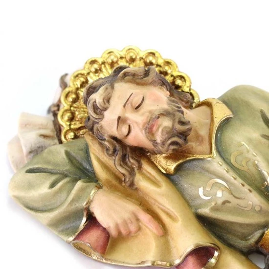 Statua San Giuseppe Dormiente In Legno Colorato 23 Cm 2 Statua San Giuseppe Dormiente In Legno Colorato 23 Cm - immagine 2