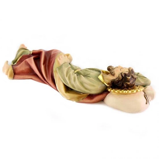Statua San Giuseppe Dormiente In Legno Colorato 23 Cm 3 Statua San Giuseppe Dormiente In Legno Colorato 23 Cm - immagine 3