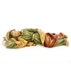 Statua San Giuseppe Dormiente In Legno Colorato 35 Cm