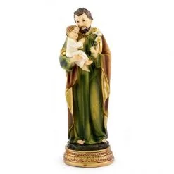 Statua Di San Giuseppe In Resina Colorata 13 Cm