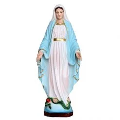 Statua Madonna Miracolosa In Resina Colorata 80 Cm