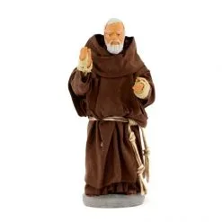 Statua San Pio Da Pietrelcina In Terracotta Vestito 10 Cm