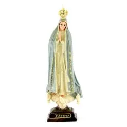 Statua Madonna Di Fatima Dipinta Con Occhi Di Vetro 27 Cm
