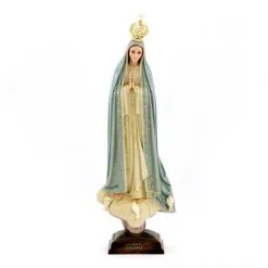Statua Madonna Di Fatima Dipinta Con Occhi Di Vetro 55 Cm