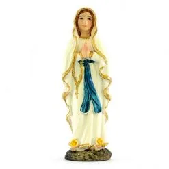 Statua Madonna Di Lourdes In Resina Colorata 9 Cm