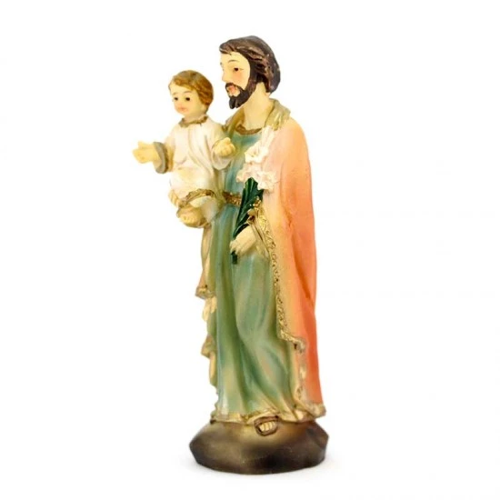 Statua San Giuseppe In Resina Colorata 8 Cm 2 Statua San Giuseppe In Resina Colorata 8 Cm - immagine 2