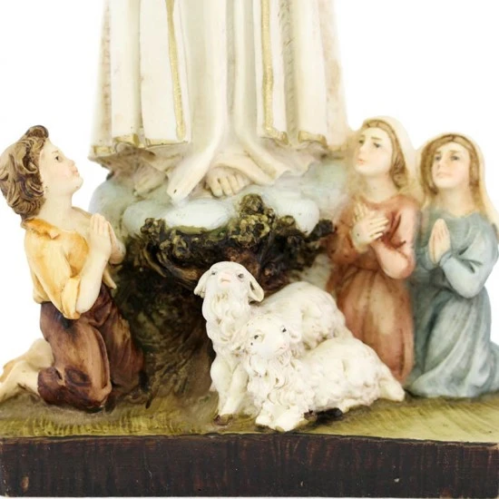 Statua Madonna Di Fatima Con Pastorelli 26 Cm 2 Statua Madonna Di Fatima Con Pastorelli 26 Cm - immagine 2