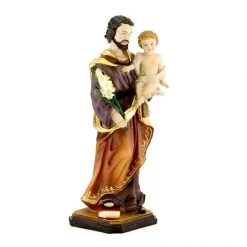 Statua San Giuseppe Resina Colorata 30 Cm -Sconto Rosari Fai da Te in Italia 154001269 statua san giuseppe in resina colorata 30 cmc 550x550 1