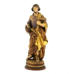 Statua San Giuseppe Falegname In Legno Colorato 22 Cm