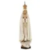 Statua In Legno Dipinto Madonna Di Fatima Con Corona 35 Cm