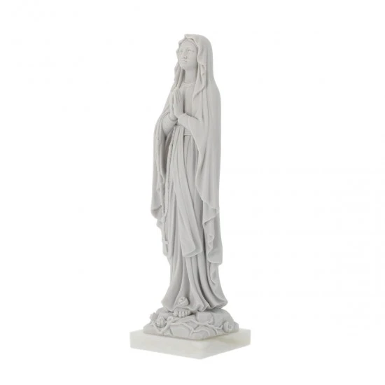 Statua Madonna Di Lourdes Bianca 27 Cm 2 Statua Madonna Di Lourdes Bianca 27 Cm - immagine 2