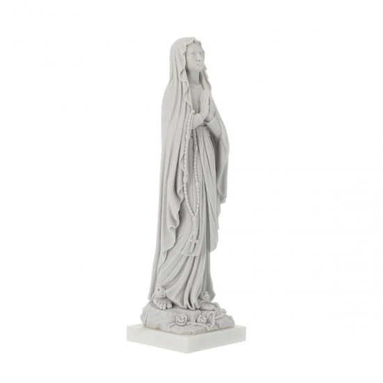 Statua Madonna Di Lourdes Bianca 27 Cm 3 Statua Madonna Di Lourdes Bianca 27 Cm - immagine 3