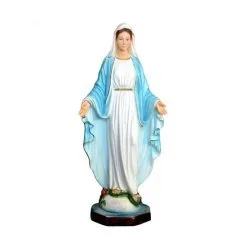 Statua Madonna Miracolosa In Resina Dipinta 42 Cm