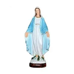 Statua Madonna Miracolosa In Resina Dipinta 47 Cm
