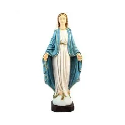 Statua Madonna Miracolosa In Resina Dipinta 41,5 Cm
