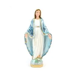 Statua Madonna Miracolosa In Gesso 33 Cm