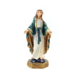 Statua Madonna Miracolosa In Resina Colorata 23 Cm