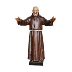 Statua San Padre Pio Braccia Aperte In Resina 110 Cm