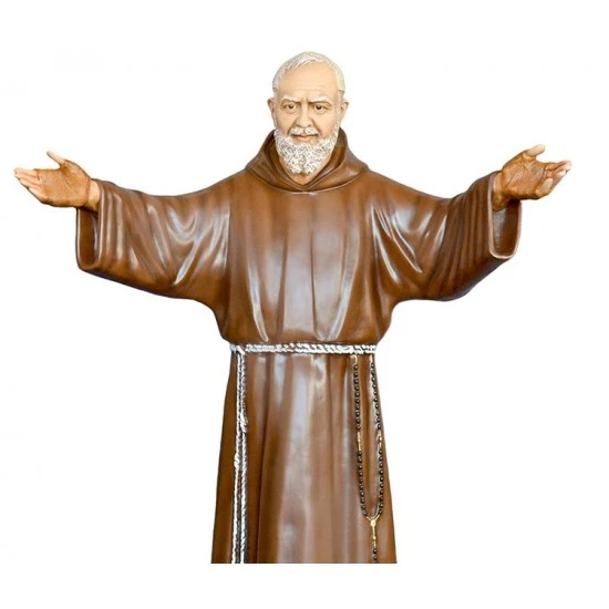 Statua San Padre Pio Braccia Aperte In Vetroresina 180 Cm 3 Statua San Padre Pio Braccia Aperte In Vetroresina 180 Cm - immagine 3