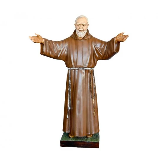 Statua San Padre Pio Braccia Aperte In Vetroresina 180 Cm 1 Statua San Padre Pio Braccia Aperte In Vetroresina 180 Cm