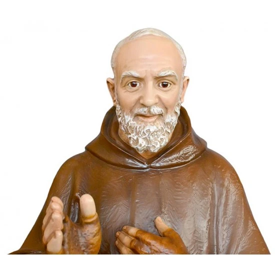 Statua San Padre Pio In Vetroresina 110 Cm 2 Statua San Padre Pio In Vetroresina 110 Cm - immagine 2