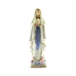 Statua Madonna Di Lourdes In Porcellana 22,5 Cm