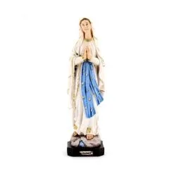 Statua Madonna Di Lourdes Resina Dipinta 23 Cm