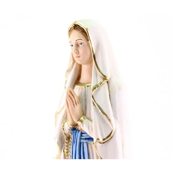 Statua Madonna Di Lourdes Resina Dipinta 30 Cm 2 Statua Madonna Di Lourdes Resina Dipinta 30 Cm - immagine 2