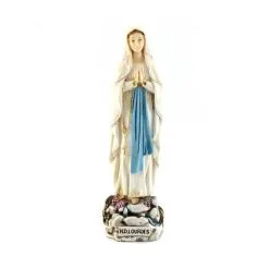 Statua Madonna Di Lourdes In Resina Piena 22 Cm