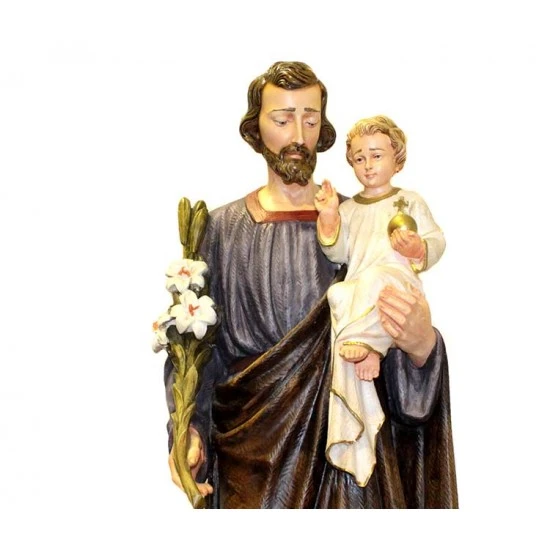 Statua San Giuseppe Con Bambino In Resina 90 Cm 2 Statua San Giuseppe Con Bambino In Resina 90 Cm - immagine 2