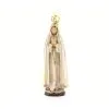 Statua Madonna Di Fatima In Legno Con Corona Metallo 24 Cm