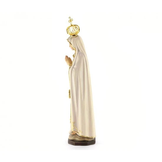 Statua Madonna Di Fatima In Legno Con Corona Metallo 24 Cm 4 Statua Madonna Di Fatima In Legno Con Corona Metallo 24 Cm - immagine 4