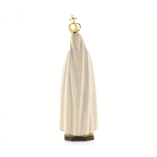 Statua Madonna Di Fatima In Legno Con Corona Metallo 24 Cm 5 Statua Madonna Di Fatima In Legno Con Corona Metallo 24 Cm - immagine 5