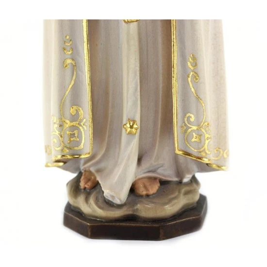 Statua Madonna Di Fatima In Legno Con Corona Metallo 24 Cm 3 Statua Madonna Di Fatima In Legno Con Corona Metallo 24 Cm - immagine 3