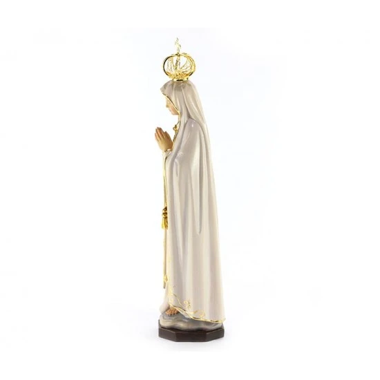 Statua Madonna Di Fatima In Legno 29 Cm 4 Statua Madonna Di Fatima In Legno 29 Cm - immagine 4