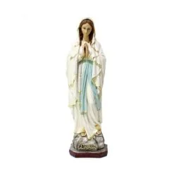 Statua Madonna Di Lourdes Resina Occhi In Vetro 87 Cm