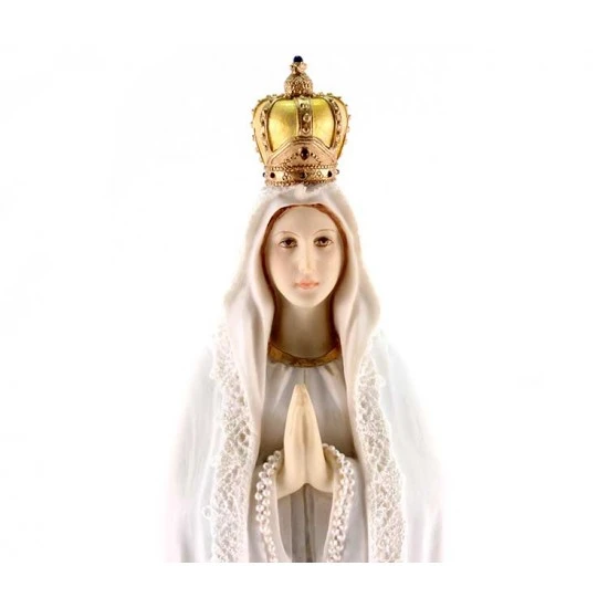 Statua Madonna Di Fatima Resina Colorata 27 Cm 3 Statua Madonna Di Fatima Resina Colorata 27 Cm - immagine 3