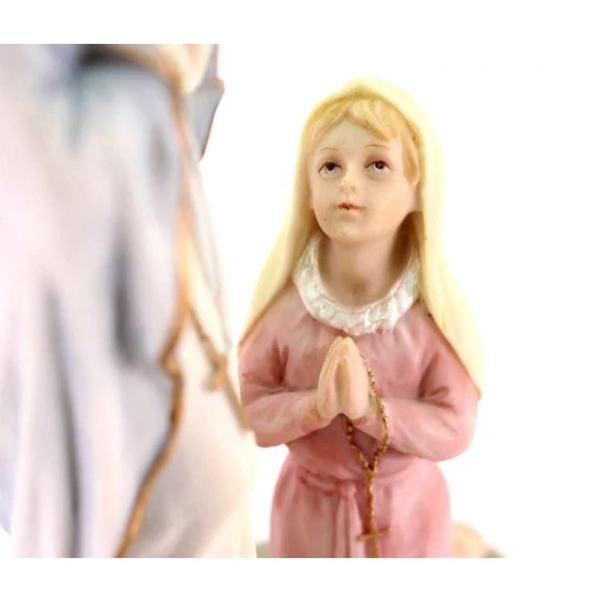 Statua Apparizione Lourdes Resina Colorata 20 Cm 3 Statua Apparizione Lourdes Resina Colorata 20 Cm - immagine 3