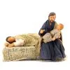 Madonna Che Dorme E San Giuseppe Con Bimbo In Terracotta 10 Cm