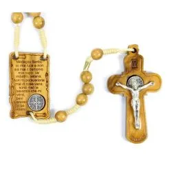 Rosario San Benedetto In Legno Di Ulivo Grano 7 Mm