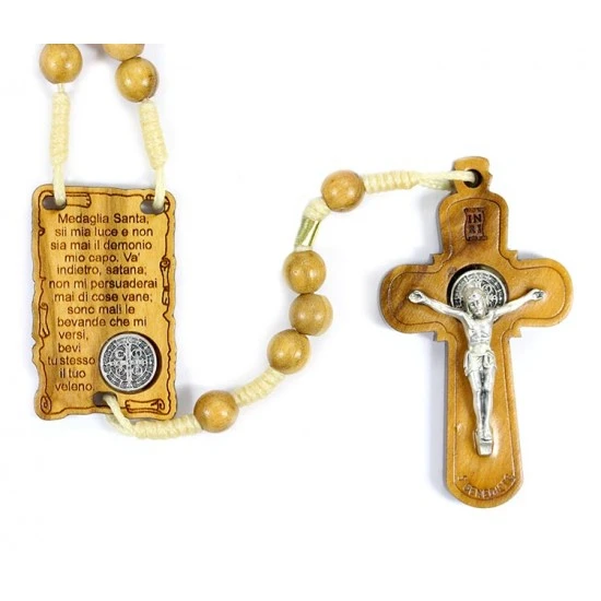 Rosario San Benedetto In Legno Di Ulivo Grano 7 Mm 1 Rosario San Benedetto In Legno Di Ulivo Grano 7 Mm