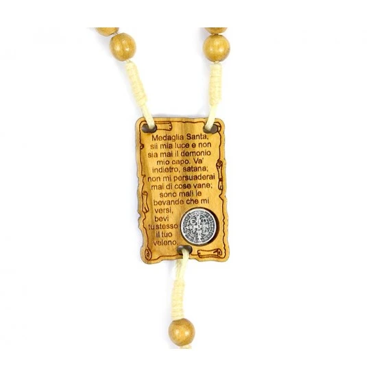 Rosario San Benedetto In Legno Di Ulivo Grano 7 Mm 4 Rosario San Benedetto In Legno Di Ulivo Grano 7 Mm - immagine 4