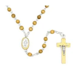 Rosario Madonna In Ulivo Da Collo Grano 4 Mm