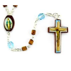 Rosario In Legno E Vetro Con Gancio Grano 4 Mm