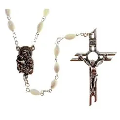 Rosario In Vera Madreperla Grano 4x8 Mm